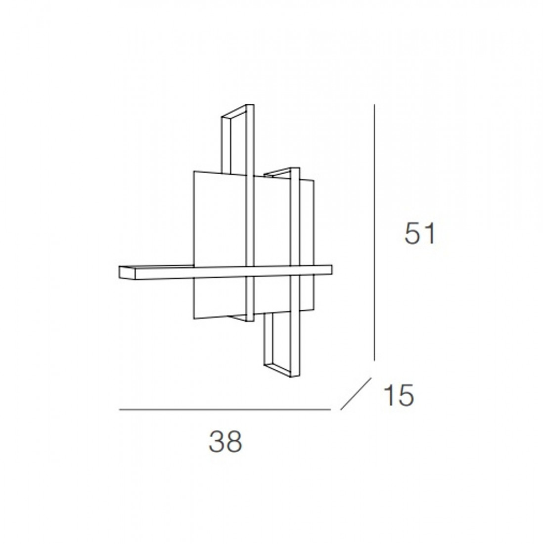 Plafoniera TP-CROSS 1106 50 E27 60W lampada soffitto moderno vetro metallo