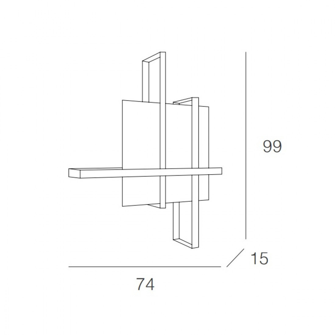 Plafoniera TP-CROSS 1106 100 E27 60W lampada soffitto moderno vetro metallo