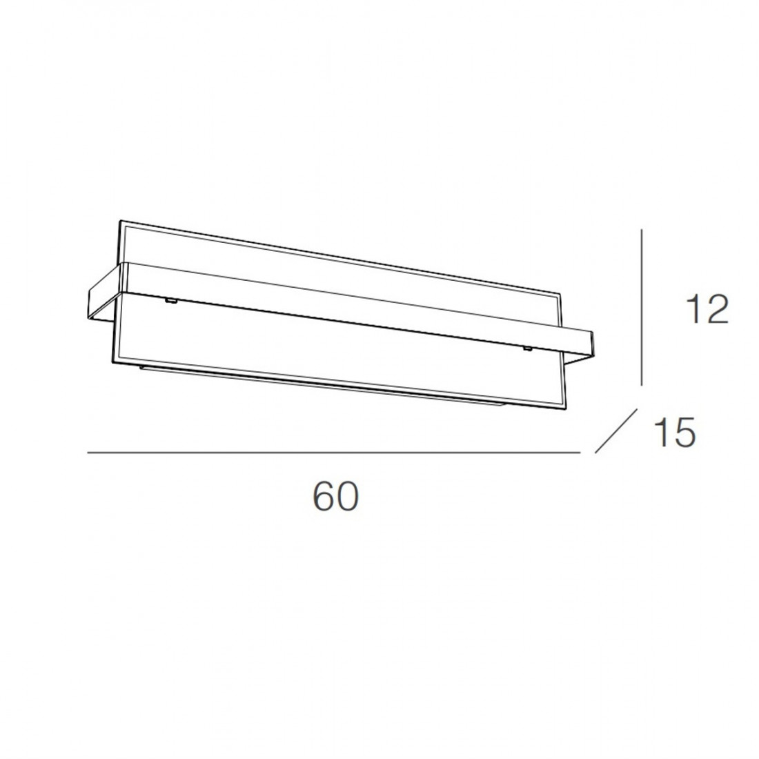 Applique TP-CROSS 1106 AG E27 60W moderna lampada parete vetro metallo