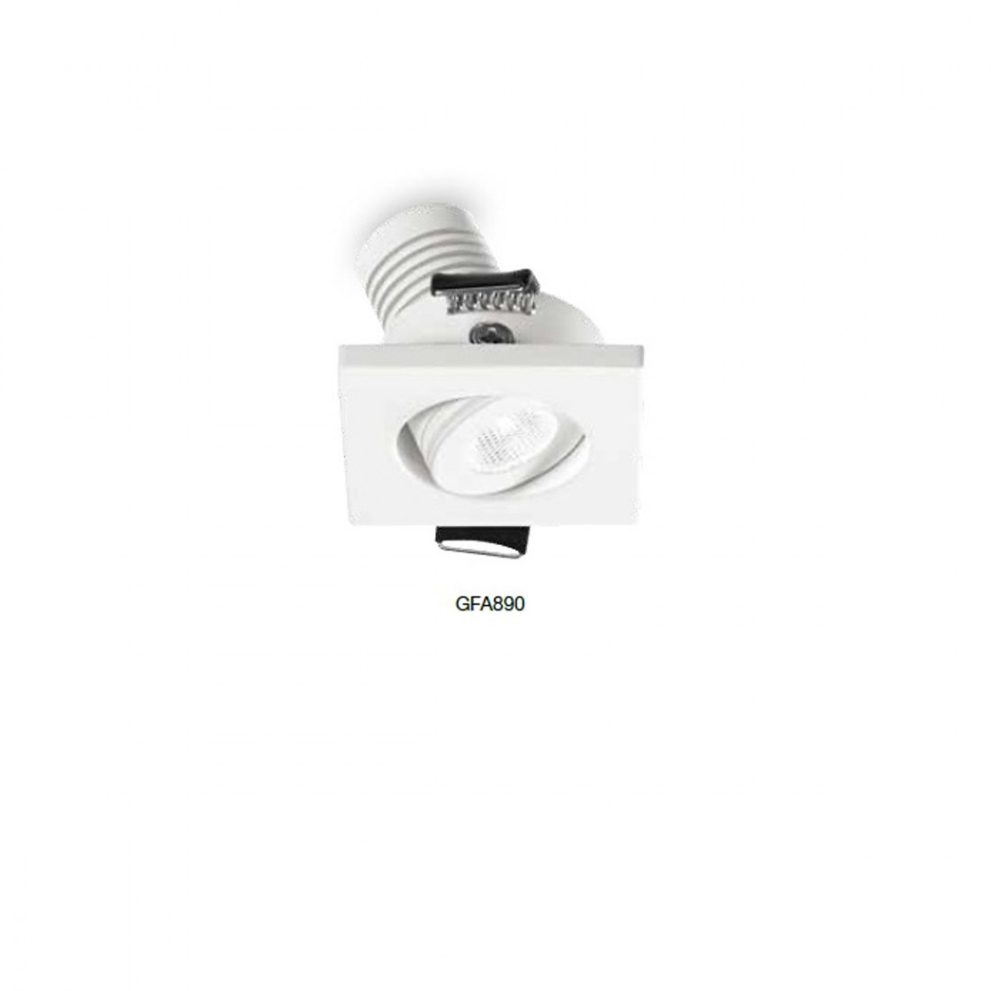 Faretto incasso GE-GFA890 3W LED quadrato orientabile alluminio bianco opaco controsoffitto interno IP20