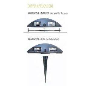 SO-UPPER 99110 Lampadaire LED 2W 200LM module piétement gris marchable, extérieur aluminium IP65