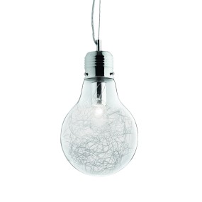 ID-LUCE MAX SP1 SMALL E27 lustre transparent verre soufflé aluminium fils suspension lampe intérieure IP20