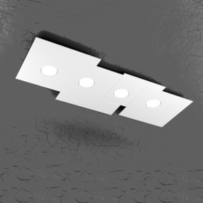 Plafoniera TP-PLATE 1129 PL4 R 36W Gx53 Led metallo bianco lampada soffitto moderna rettangolare