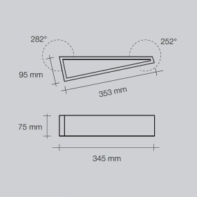 Applique SF-TEOS T174.11 G9 LED 34.5CM gesso bianco verniciabile lampada parete biemissione interno