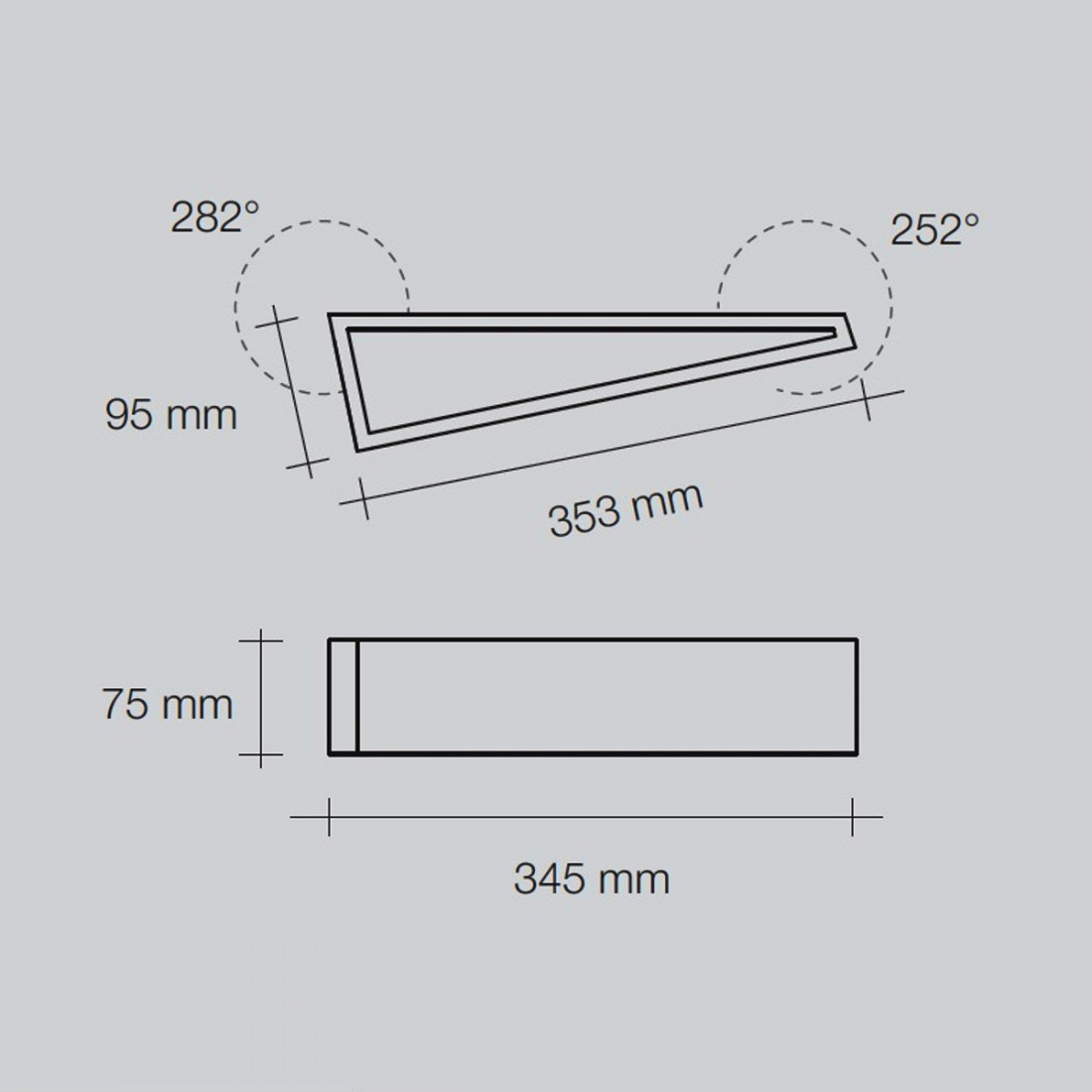 SF-TEOS T174.11 G9 LED 34.5CM applique murale en plâtre blanc à peindre avec double émission à l'intérieur