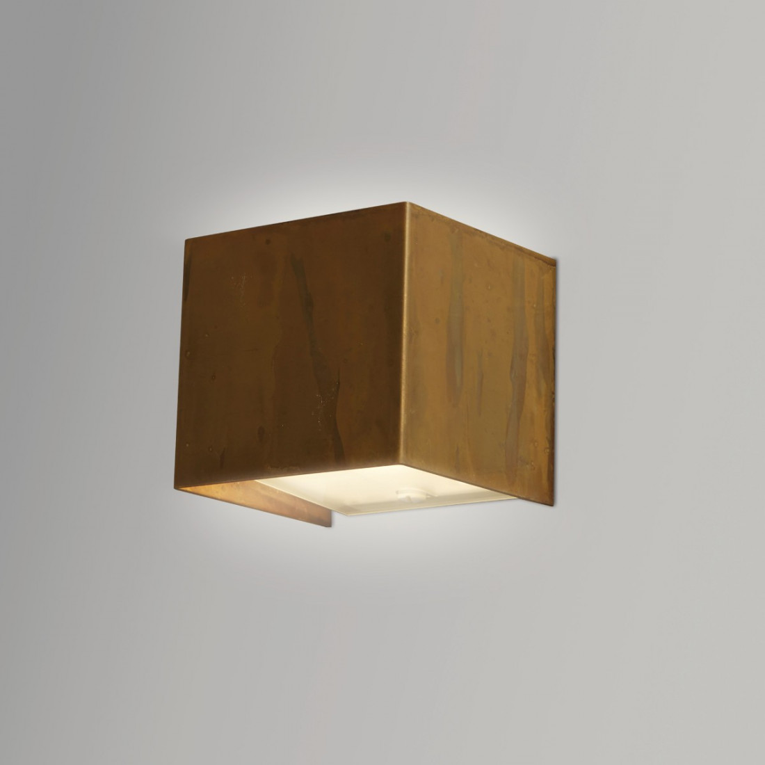 Applique GB-LOLA 929 41 G9 Led ottone invecchiato cubo lampada parete biemissione interno