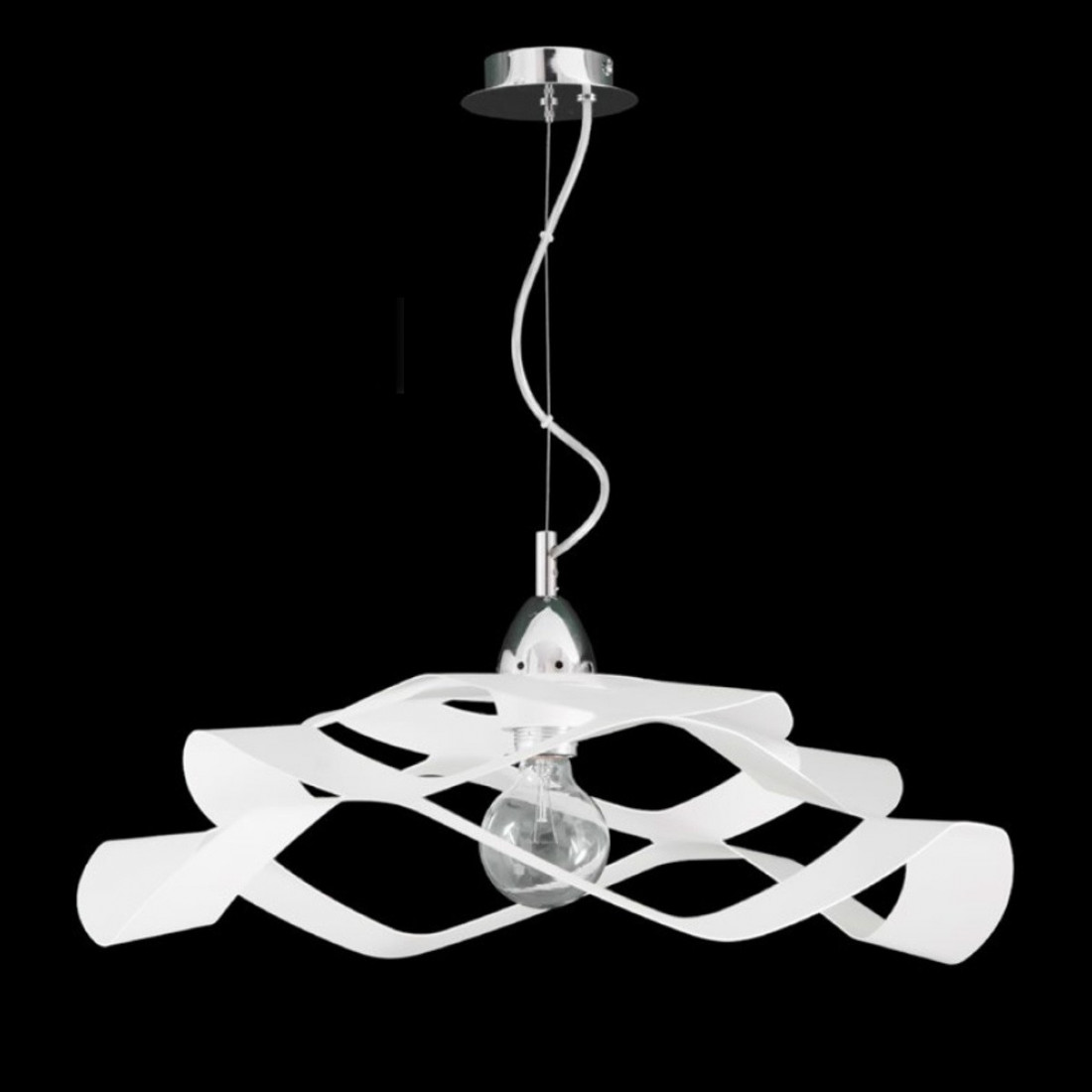 Sospensione PD-FLY 1067 E27 alluminio tondo nero bianco lampadario moderno interno