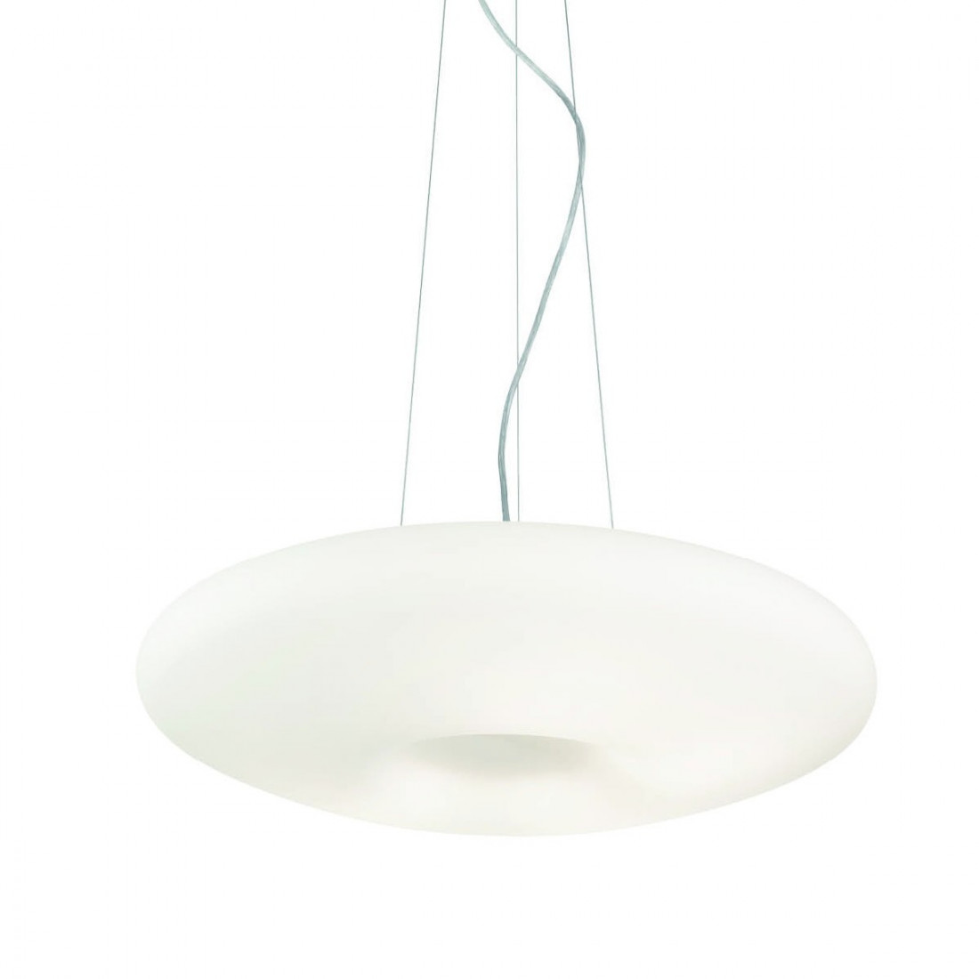 Lampadario ID-GLORY SP3 D40 E27 vetro bianco metallo moderno sospensione interno IP20