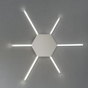 Plafoniera FB-RAY PL 90 34W Led metacrilato metallo bianco lampada soffitto parete moderna ultramoderna interno