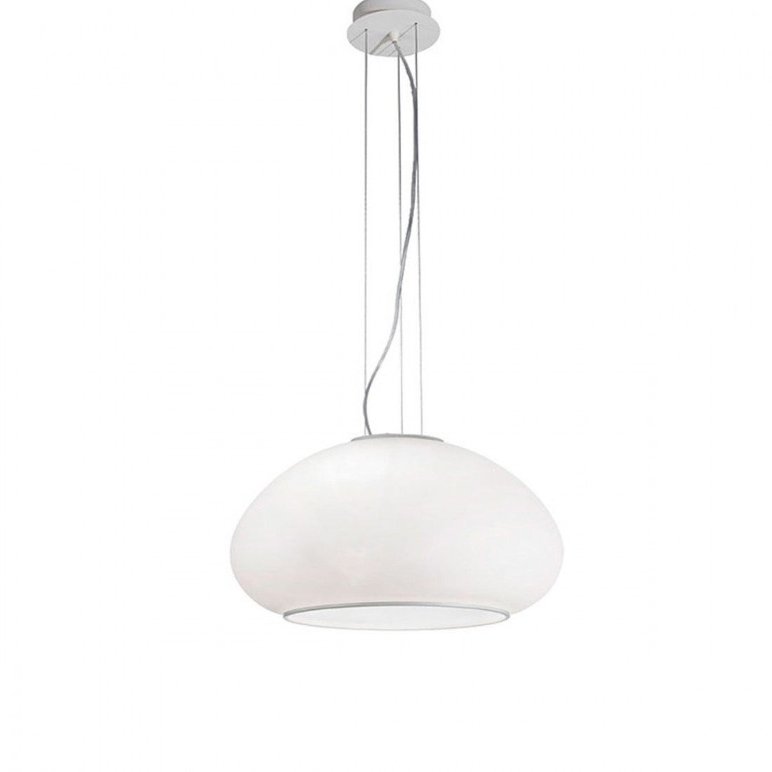 Lampadario ID-MAMA SP1 E27 40cm Led vetro bianco soffiato sospensione moderna interno