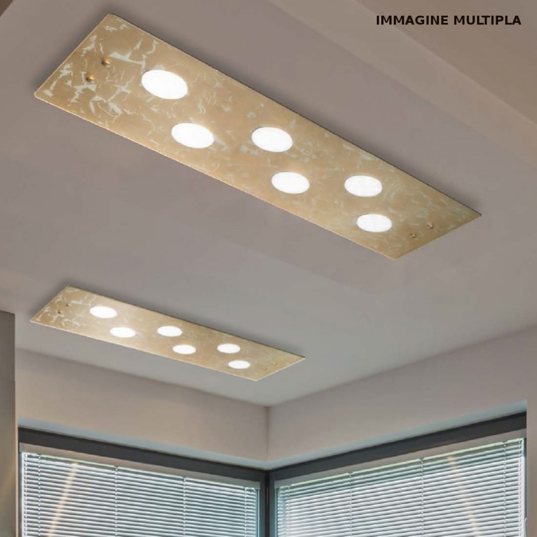 Lampada da parete o soffitto a LED contemporanea doppia rettangolare - Taavi