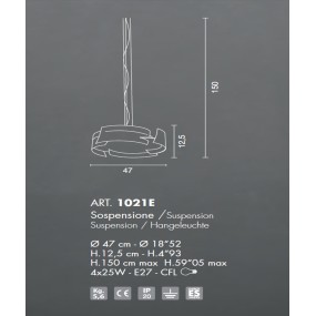 Sospensione SN-VULTUR 1021E 1024E E27 acciaio lampadario moderno interno IP20