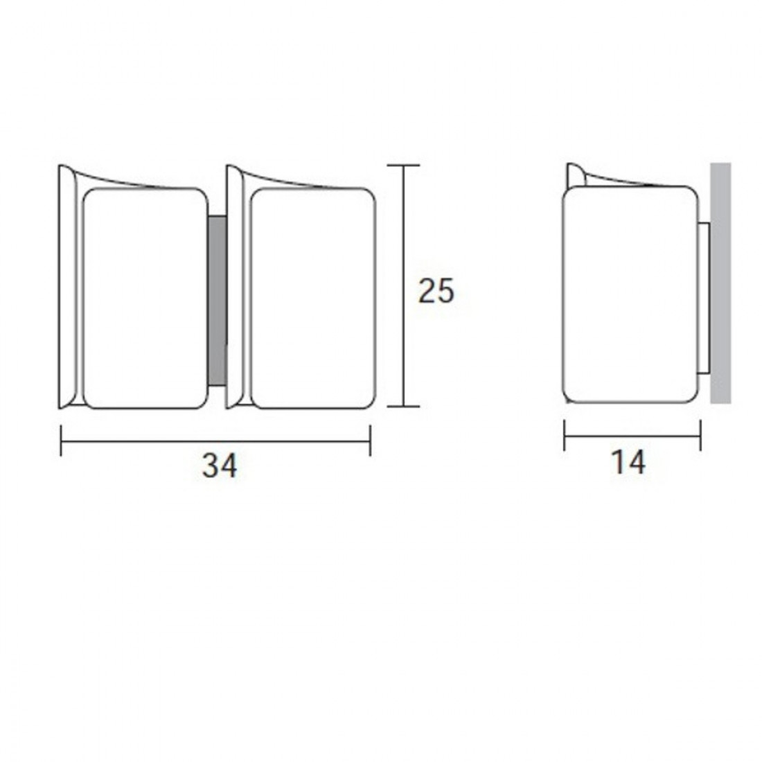 Applique SN-PAPIRO 0378 E27 LED 2 luci vetro moderno lampada parete interno IP20