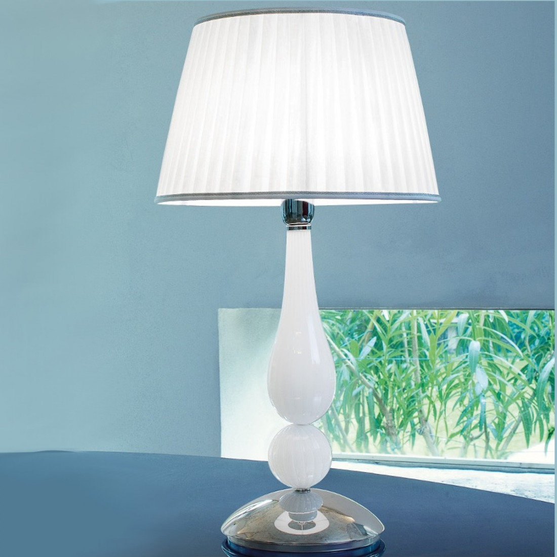 Lampenschirm aus Muranoglas Venezia mit Stofflampenschirm