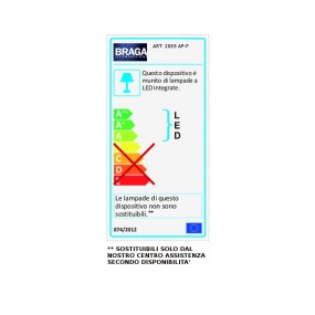 Applique FB-TRACCIA 2053 AP F 27W LED 2440LM luce diretta touch dimmer  monoemissione metallo bianco nero lampada parete moderna