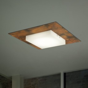 Plafonnier FB-CANDY 2118 PL55 30W LED 3300LM verre métal lampe plafond intérieur carré moderne