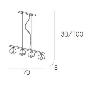 Sospensione TP-METROPOLITAN 1047 S4 G9 40W 4 luci lampada soffitto parete moderna