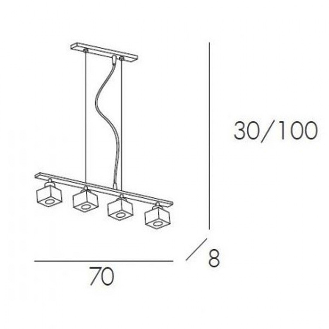 Suspension TP-METROPOLITAN 1047 S4 G9 40W 4 lumières plafonnier mur moderne