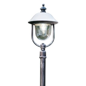 Poteau extérieur FE-BARI A304 TE E27 LED IP43 décoré avec lampadaire extérieur lanterne en aluminium vieilli