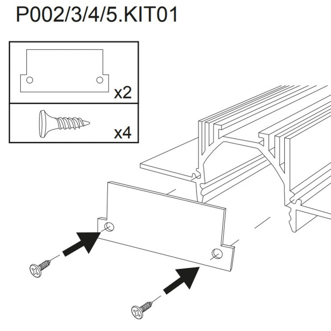 Testate chiusura BF-P005 KIT01 finali strisce led