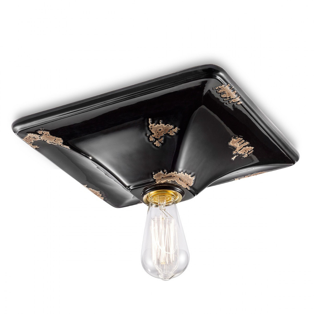 Plafoniera FE-VINTAGE RETRO C136 E27 LED ceramica artigianale lampada soffitto rustica interno