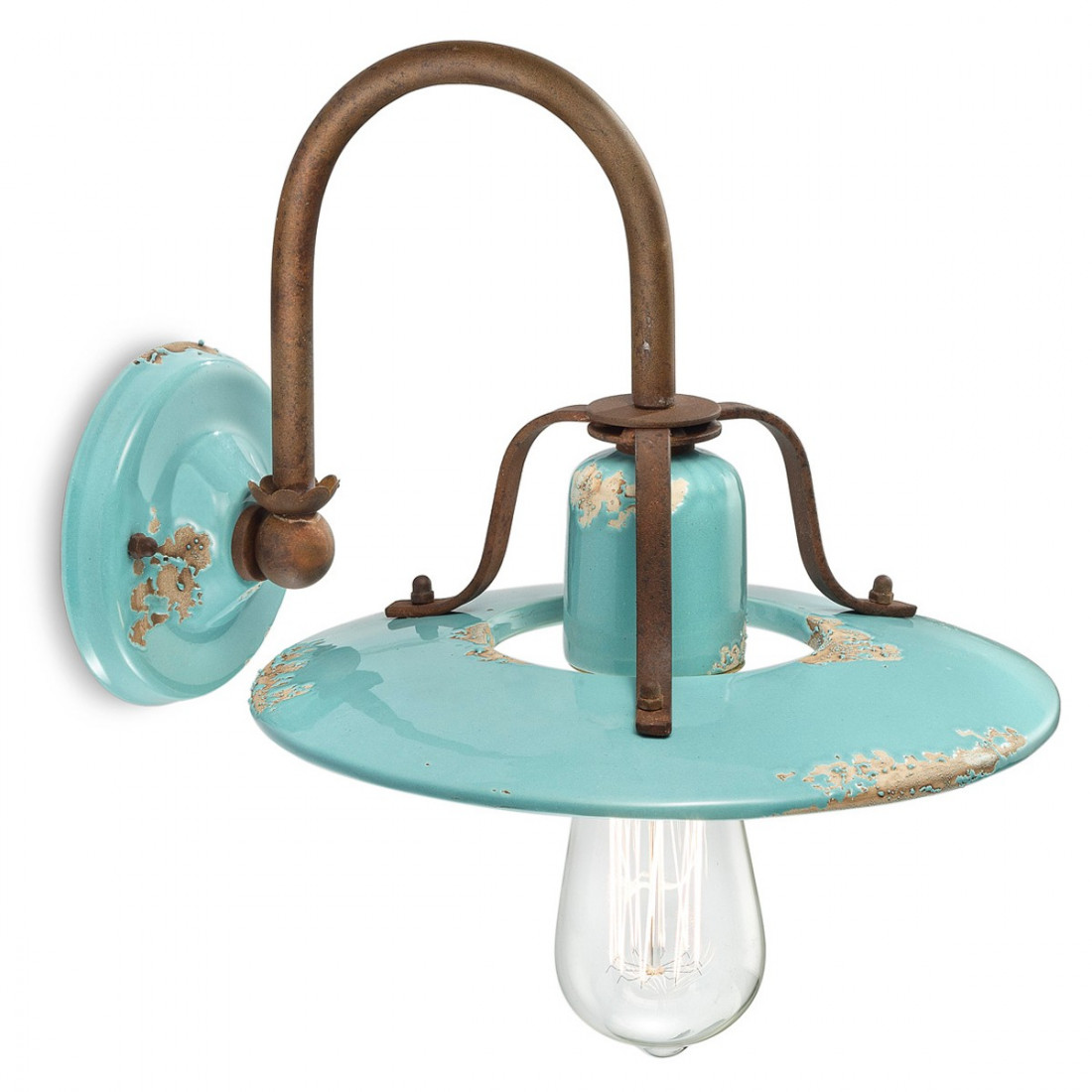 Applique FE-COUNTRY RETRO C1440 E27 LED ceramica artigianale classica rustica lampada parete interno