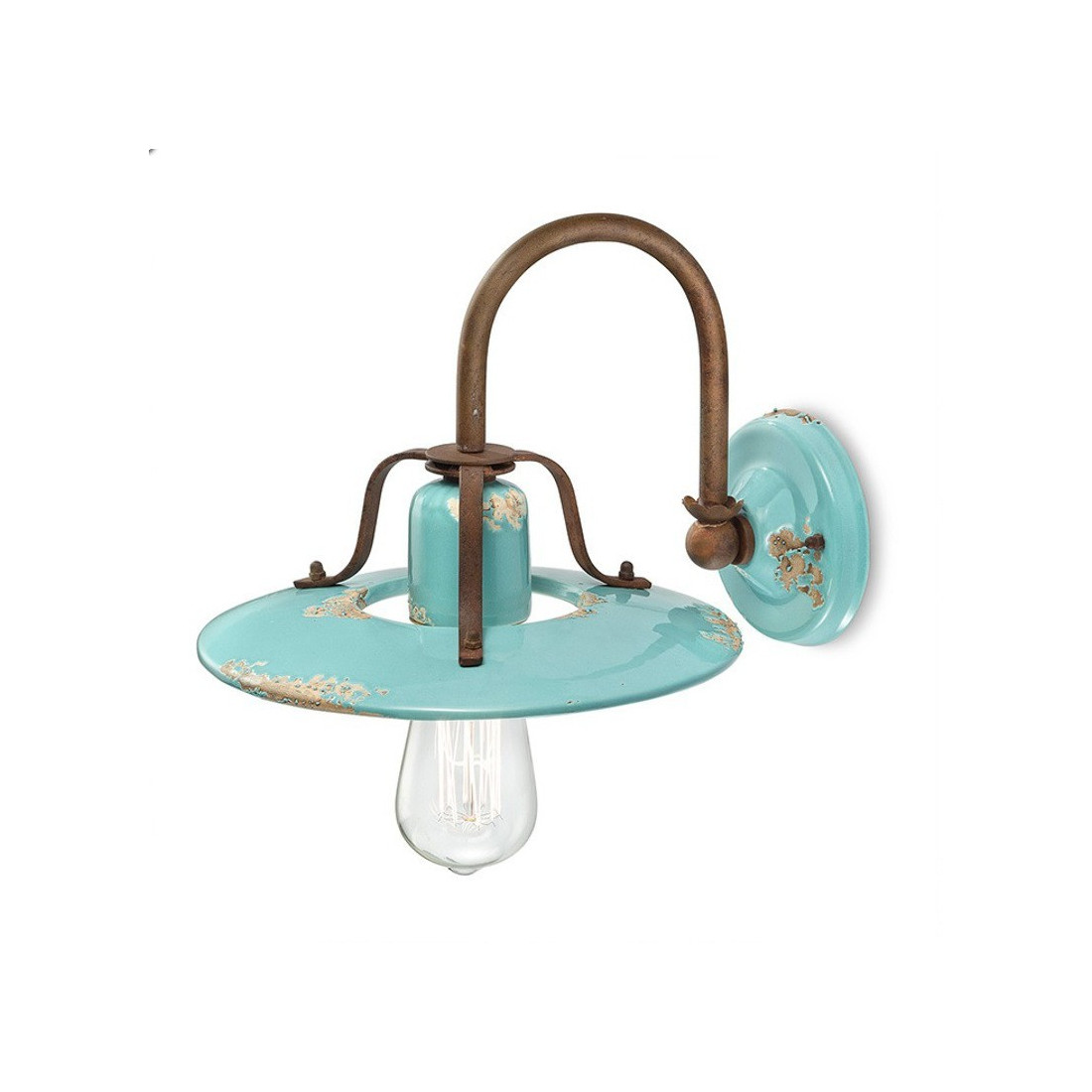 Applique FE-COUNTRY RETRO C1440 E27 LED ceramica artigianale classica rustica lampada parete interno