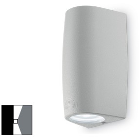 Applique ID-KEOPE AP2 SMALL GU10 LED IP55 resina bianco grigio nero lampada parete biemissione moderna esterno