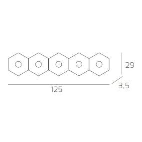 Plafoniera TP-HEXAGON 1142 5L GX53 LED metallo esagonale lampada parete soffitto moderna interno