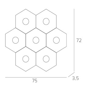 Plafoniera TP-HEXAGON 1142 7L GX53 LED tonda metallo lampada parete soffitto multiluce moderna interno