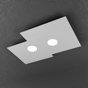 Plafoniera TP-PLATE 1129 PL2 R 18W Gx53 Led metallo bianco lampada soffitto moderna rettangolare