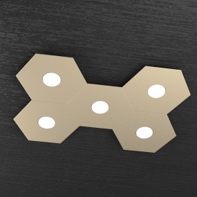 Plafoniera TP-HEXAGON 1142 5L A3 GX53 LED metallo esagonale lampada parete soffitto moderna interno