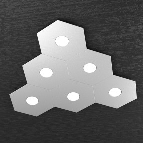 Plafoniera TP-HEXAGON 1142 6L A4 GX53 LED metallo esagonale lampada parete soffitto moderna interno