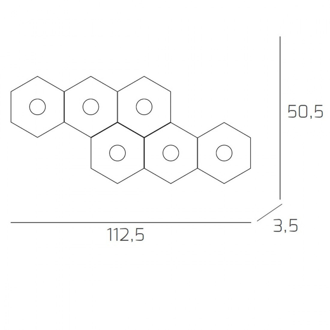 Plafoniera TP-HEXAGON 1142 6L A5 GX53 LED metallo esagonale lampada parete soffitto moderna interno