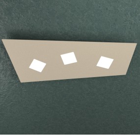Plafoniera NOTE 1140 3 GX53 LED metallo bianco grigio sabbia lampada soffitto parete rettangolare moderna interno