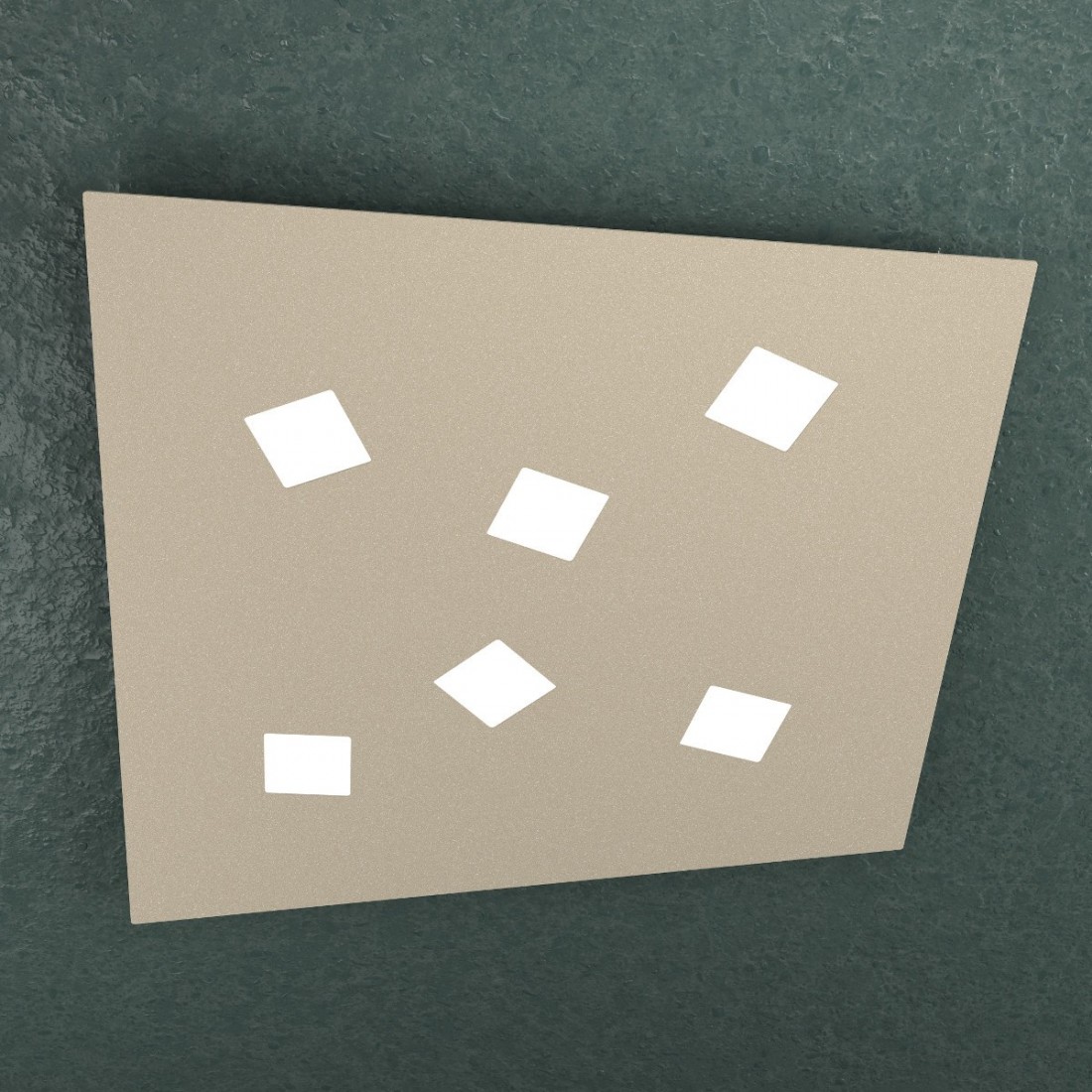 Plafoniera NOTE 1140 6 GX53 LED metallo bianco grigio sabbia lampada soffitto parete quadrata moderna interno