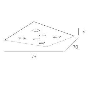 Plafoniera NOTE 1140 6 GX53 LED metallo bianco grigio sabbia lampada soffitto parete quadrata moderna interno