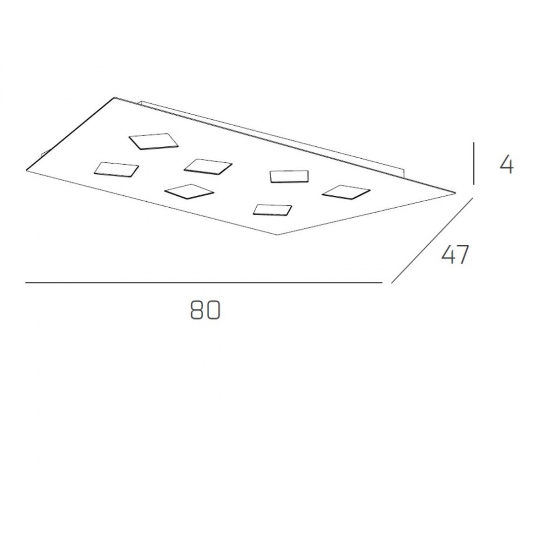 Plafoniera NOTE 1140 7 GX53 LED metallo bianco grigio sabbia lampada soffitto parete rettangolare moderna interno