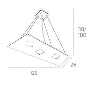 Sospensione NOTE 1140 S3 GX53 LED metallo bianco grigio sabbia lampadario monoemissione rettangolare moderna