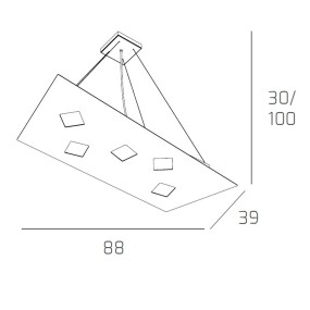 Sospensione NOTE 1140 S5+2 GX53 LED biemissione metallo bianco grigio sabbia lampadario rettangolare moderna