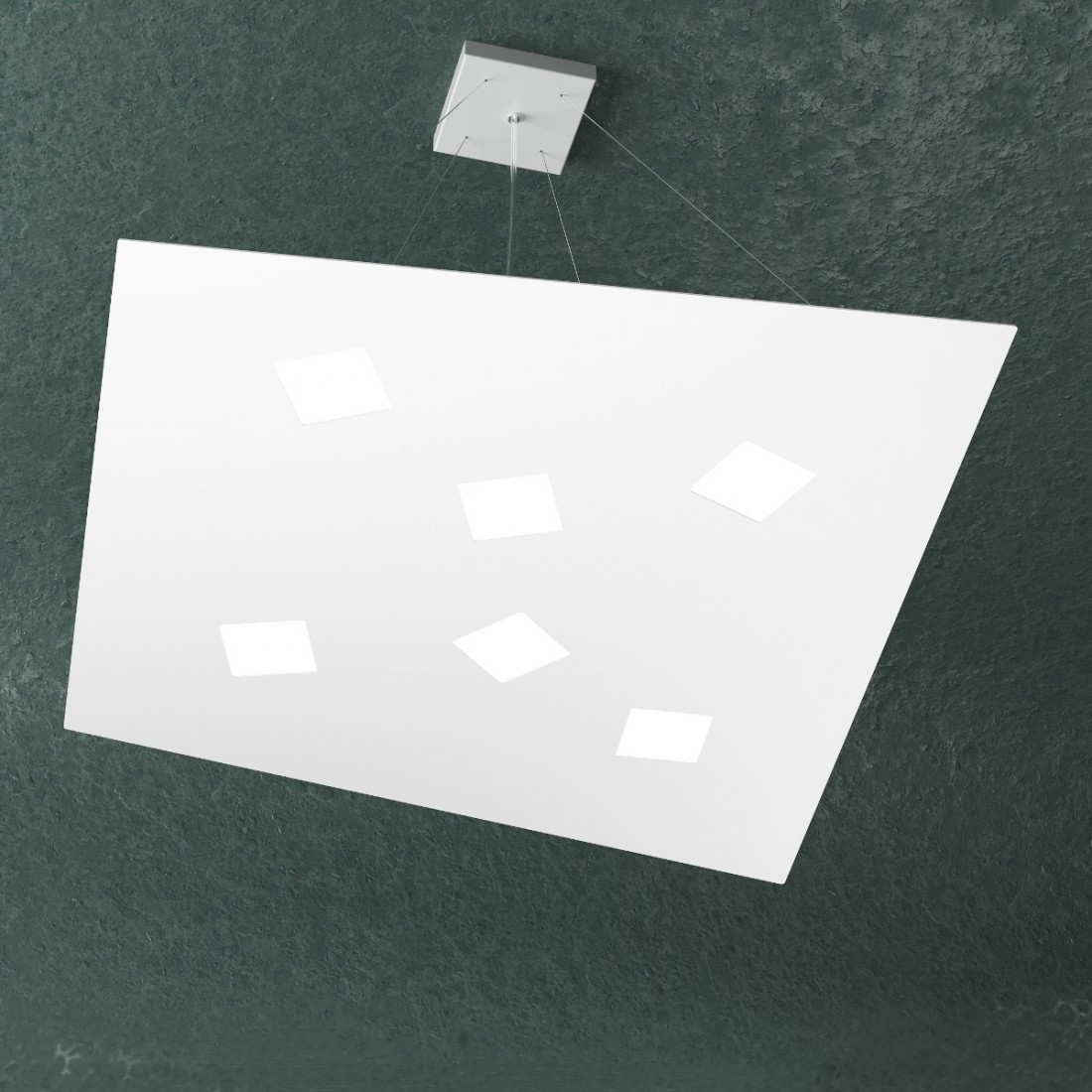 Sospensione NOTE 1140 S6 GX53 LED monoemissione metallo bianco grigio sabbia lampadario quadrata moderna