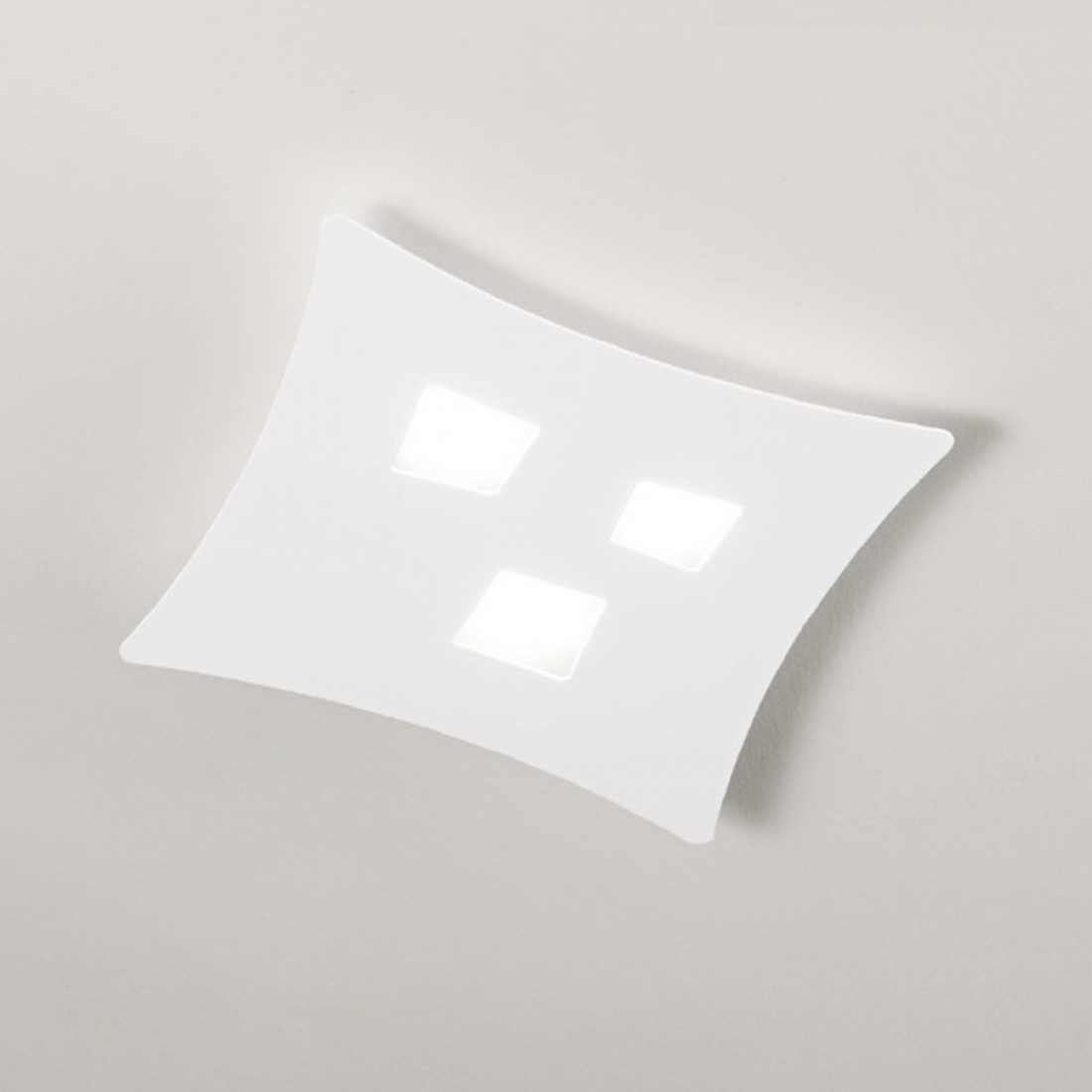 Plafoniera GE-ISOTTA PP GX53 LED 44x40 alluminio bianco opaco tortora lampada soffitto moderna interno