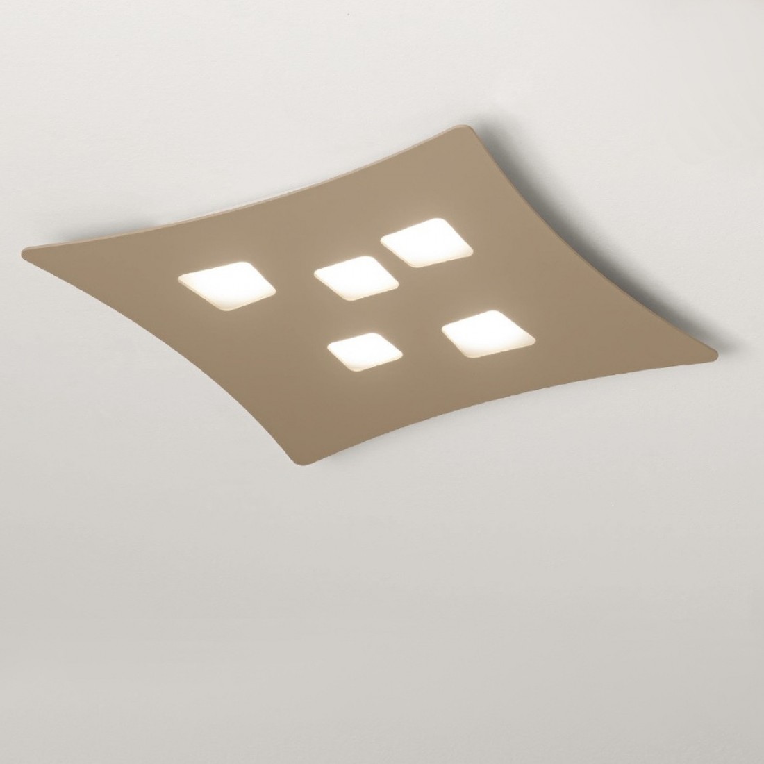 Plafoniera GE-ISOTTA PM GX53 LED 55x50 alluminio bianco opaco tortora lampada soffitto moderna interno