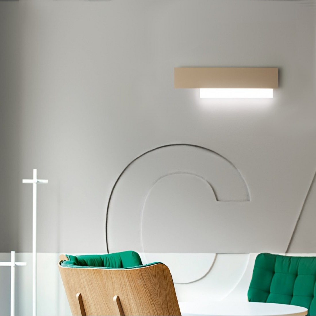 Applique murale LED GE-DOHA 15W 1270LM 3000 ° K TORTORA applique murale intérieure moderne en aluminium méthacrylate