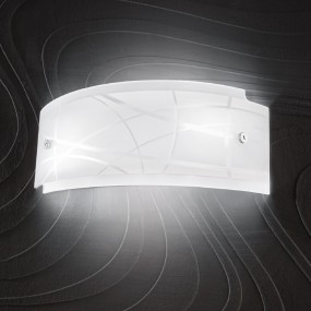 Applique GE-NEREIDE AP E14 LED vetro bianco serigrafato lampada parete moderna interno