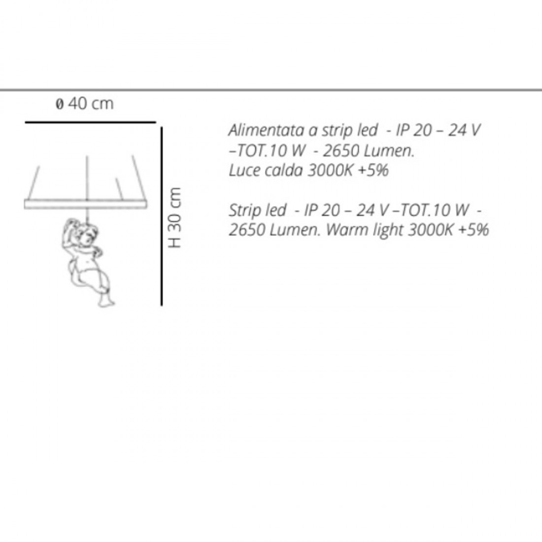 Lampadario EM-COSCIENZA CL1498 10W LED 2650LM 3000°K polimetilmetacrilato bianco resina oro sospensione moderna anello modulo