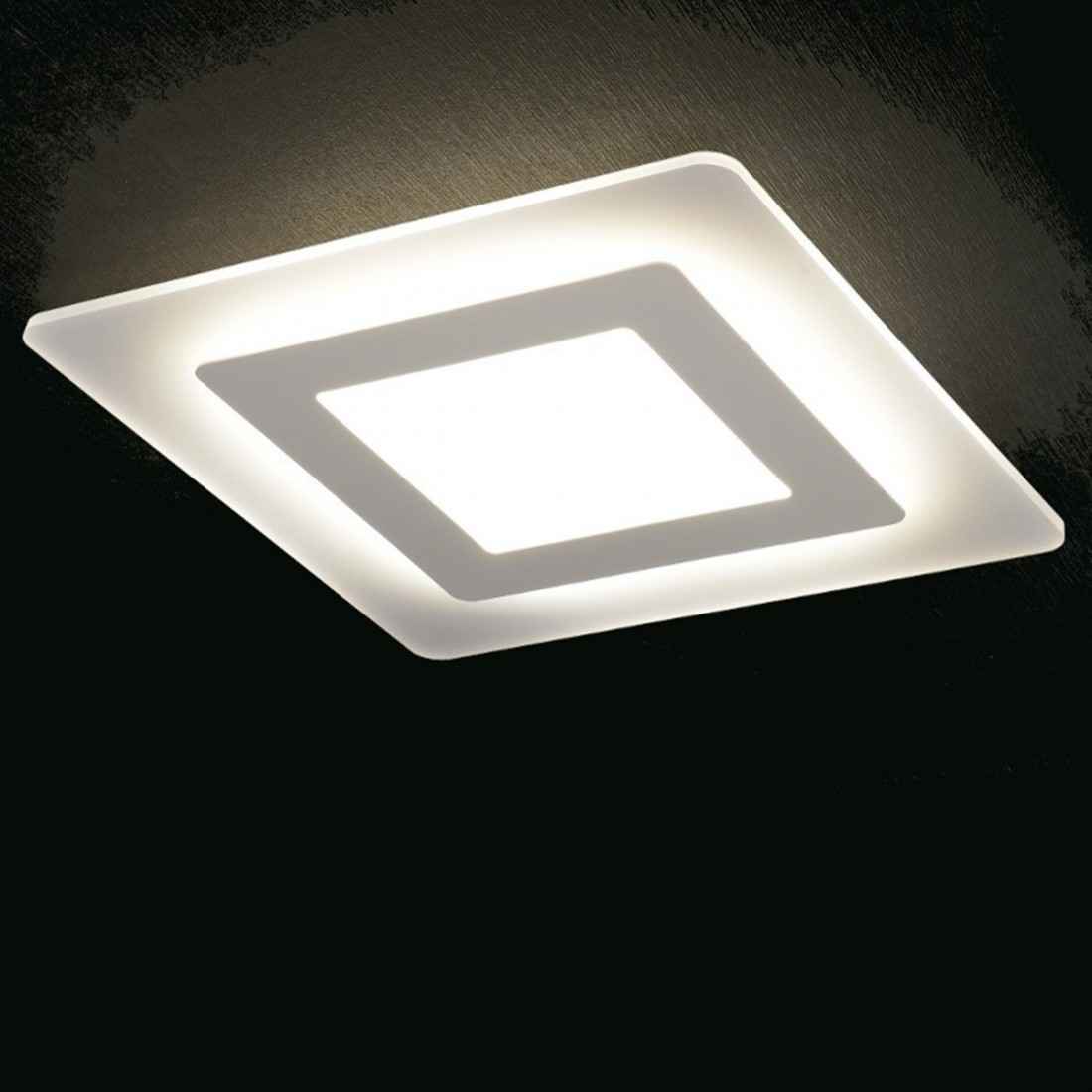 PG-OBLIO CL4500 plafonnier LED 60W 63x63 5400LM module métallique diffuseur acrylique plafonnier carré intérieur