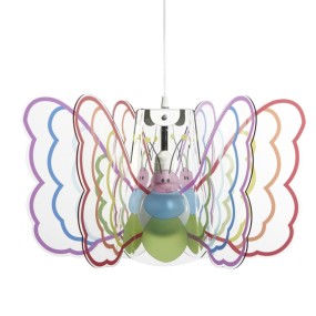 Sospensione EM-BUTTERFLY CL1528 E27 LED metacrilato multicolor lampadario farfalla moderno camerette bambine