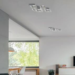 Faretto incasso SF-HERAEA T257 5 9W LED GU10 gesso verniciabile spot cartongesso controsoffitto rettangolare moderno interno