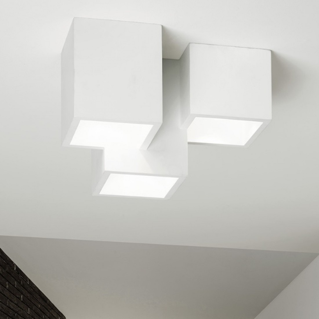 SF-HERAEA T193 9W plafonnier LED plâtre blanc à peindre plafonnier moderne parallélépipède interne